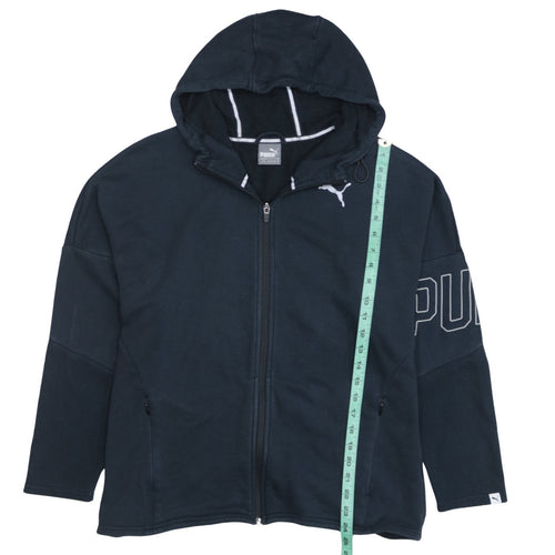 Puma Women’s Black Size 14 Full Zip Hoodie with Logo Design