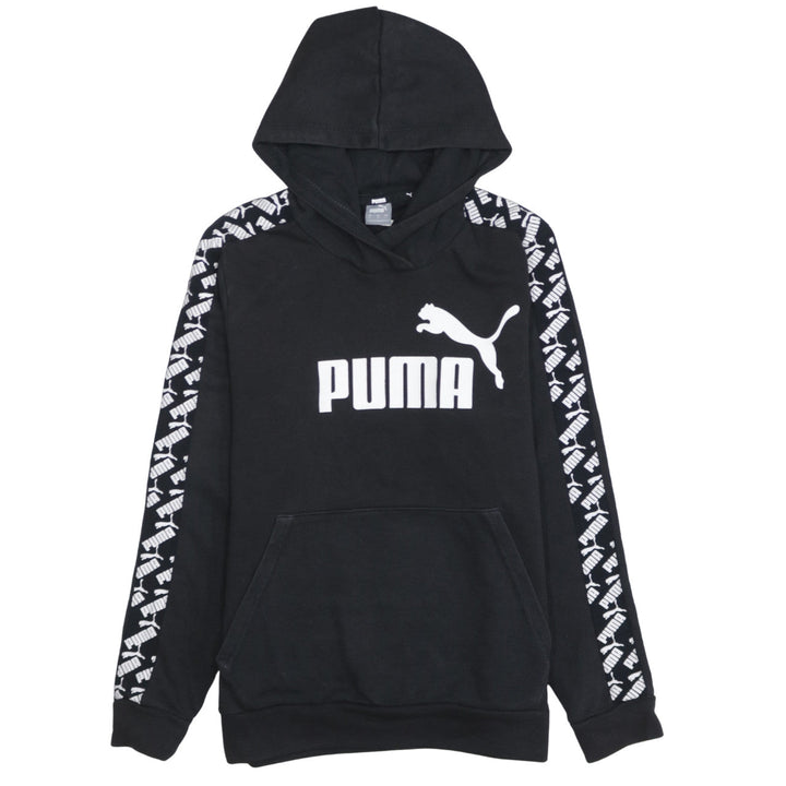 Puma Women's Black Pullover Hoodie Sweatshirt Size L Logo Design