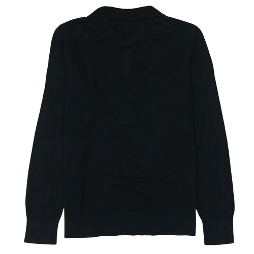 Calvin Klein Men's Black Cotton Silk 1/4 Zip Jumper Size M