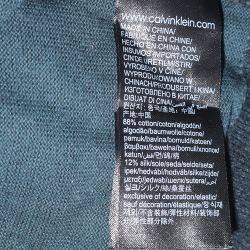 Calvin Klein Men's Black Cotton Silk 1/4 Zip Jumper Size M