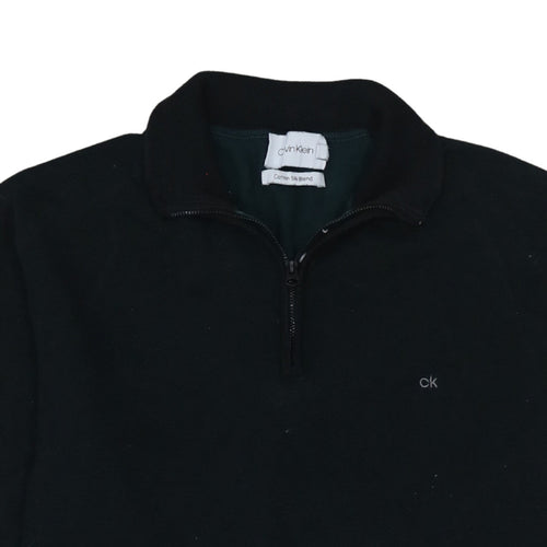 Calvin Klein Men's Black Cotton Silk 1/4 Zip Jumper Size M