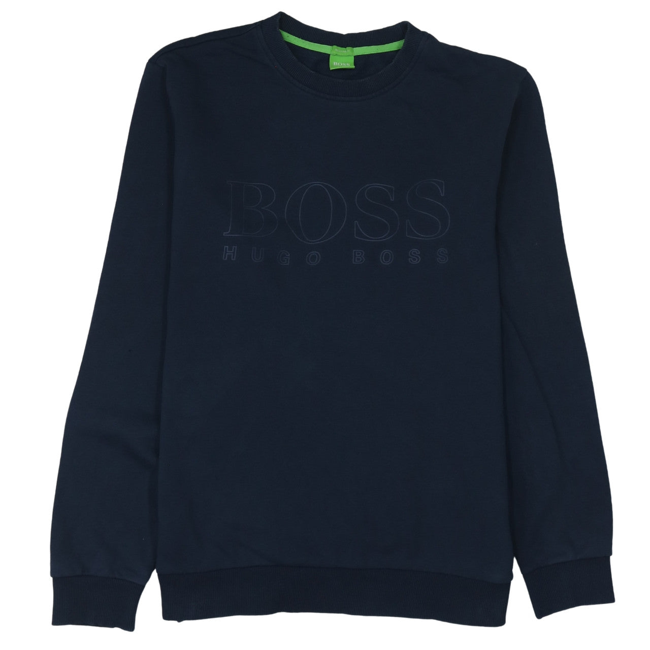 Hugo Boss Men's Blue Crew Neck Regular Fit Logo Sweatshirt Size L