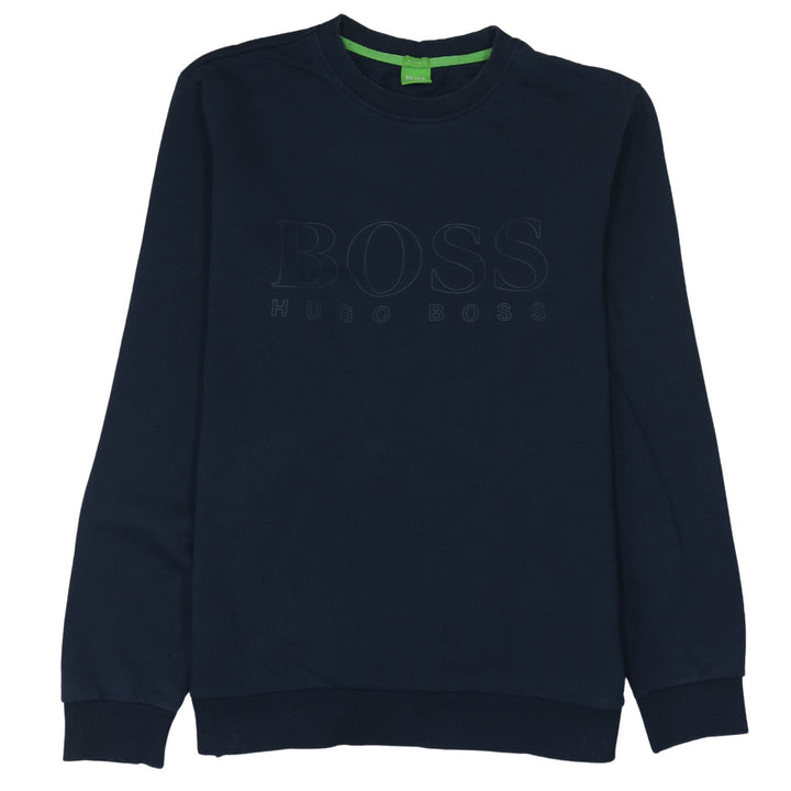 Hugo Boss Men's Blue Crew Neck Regular Fit Logo Sweatshirt Size L