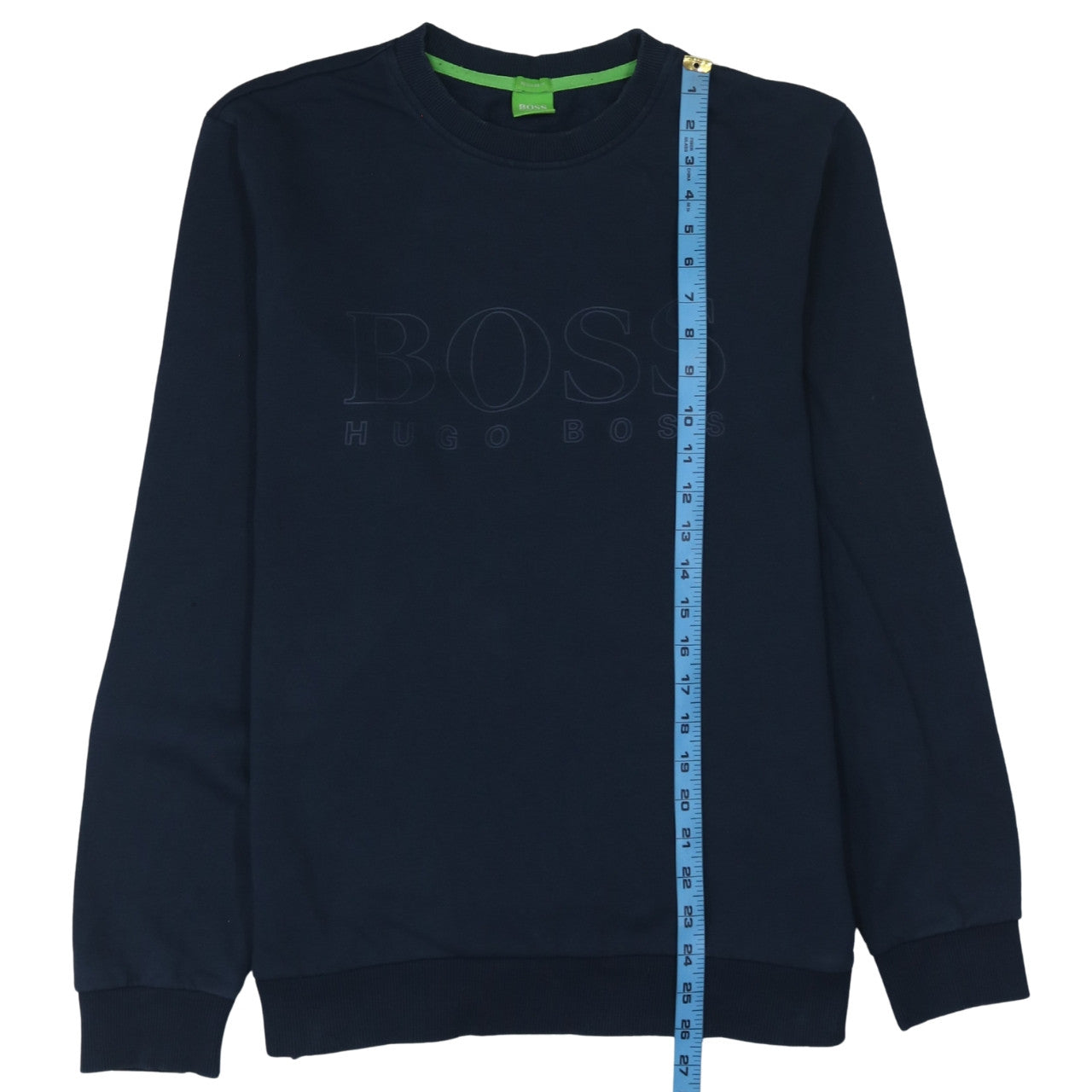 Hugo Boss Men's Blue Crew Neck Regular Fit Logo Sweatshirt Size L