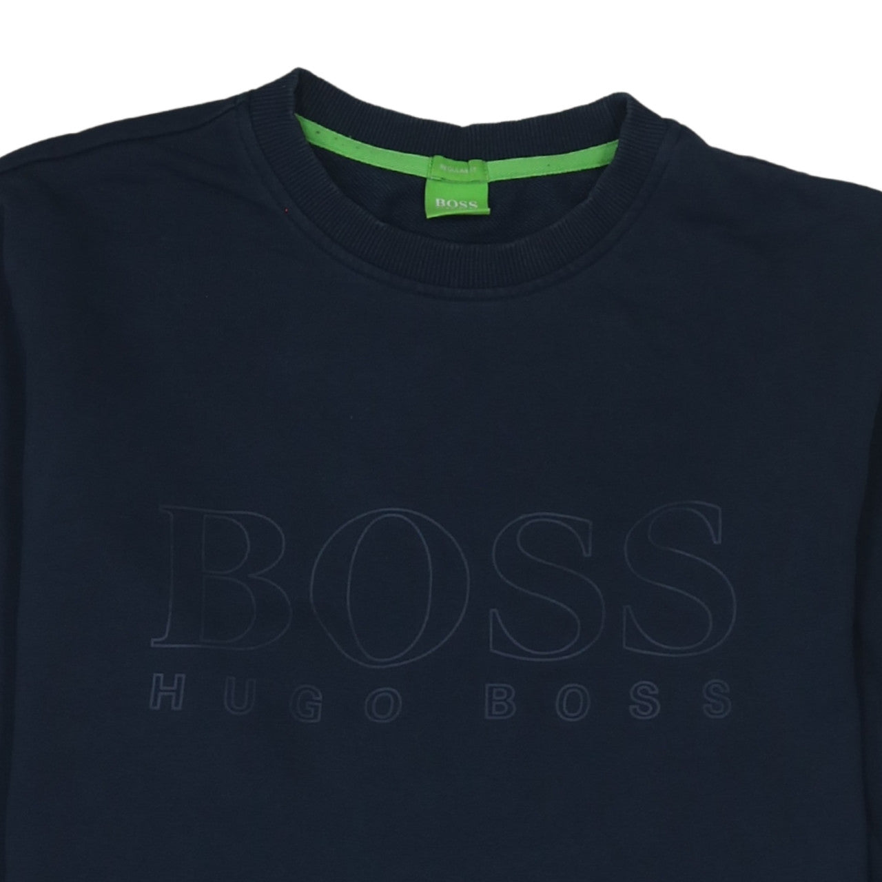 Hugo Boss Men's Blue Crew Neck Regular Fit Logo Sweatshirt Size L