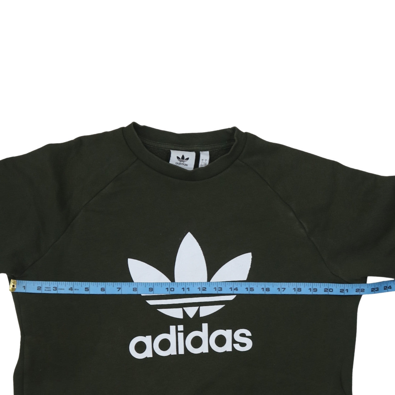 Adidas Mens Green Large Pullover Sweatshirt Crew Neck Logo