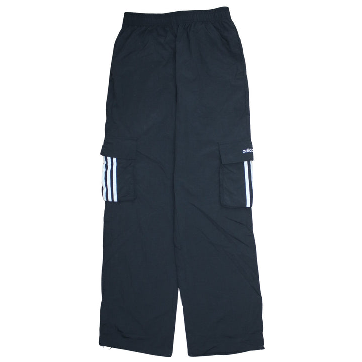 Adidas Womens Black Cargo Trousers Size S Elastic Waist Sports Style