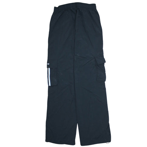 Adidas Womens Black Cargo Trousers Size S Elastic Waist Sports Style