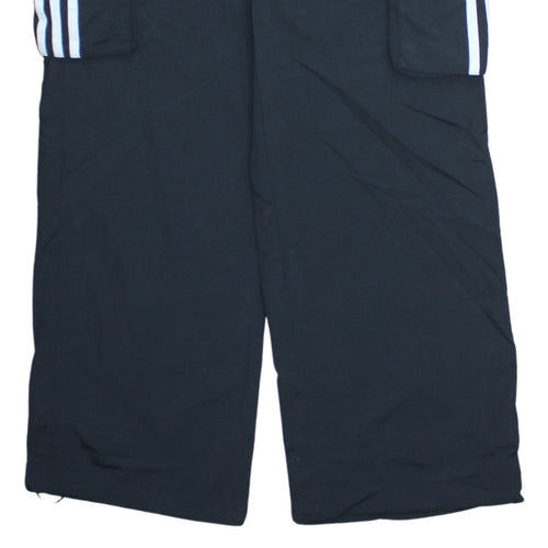 Adidas Womens Black Cargo Trousers Size S Elastic Waist Sports Style
