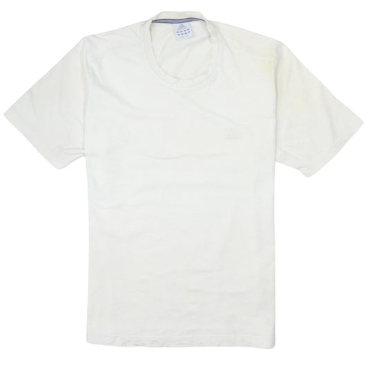 Adidas Men's White Cotton Crew Neck Short Sleeve T-Shirt Size L