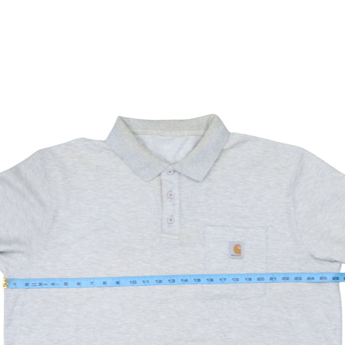 Carhartt Men's Grey XL Regular Fit Short Sleeve Polo Shirt