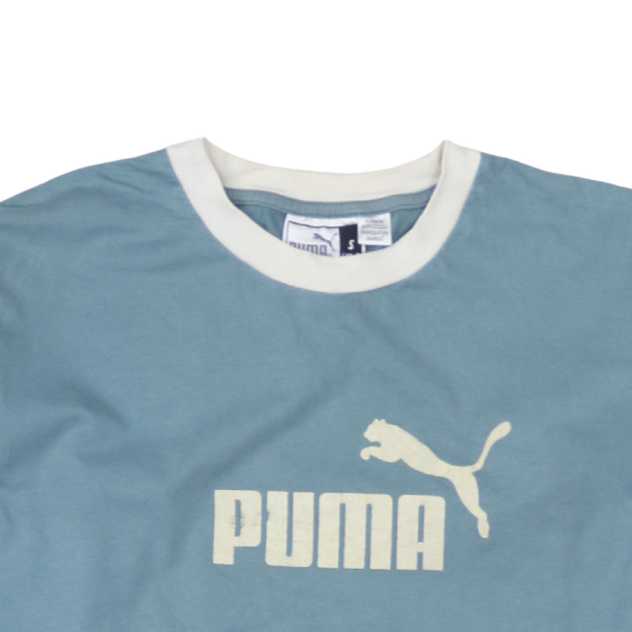 Puma Men's Blue Long Sleeve Crew Neck Graphic T-Shirt Size S