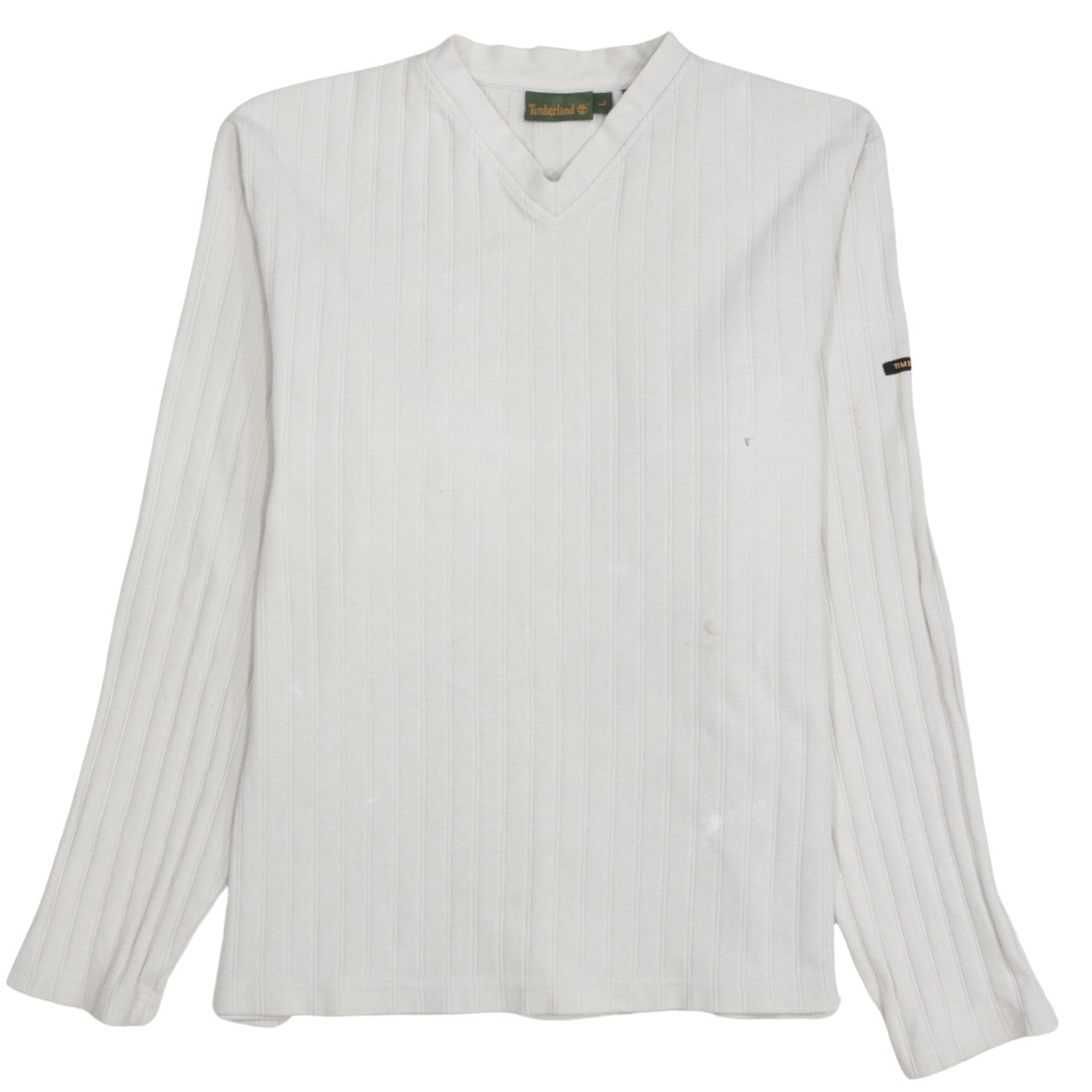 Timberland Men's White V-Neck Long Sleeve Pullover Sweatshirt L