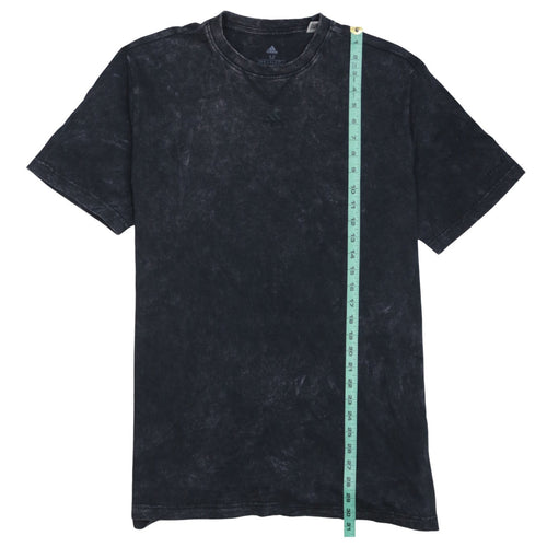 adidas Men's Black Acid Wash Crew Neck Short Sleeve Cotton T-Shirt M