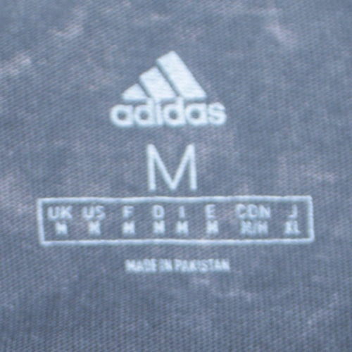 adidas Men's Black Acid Wash Crew Neck Short Sleeve Cotton T-Shirt M