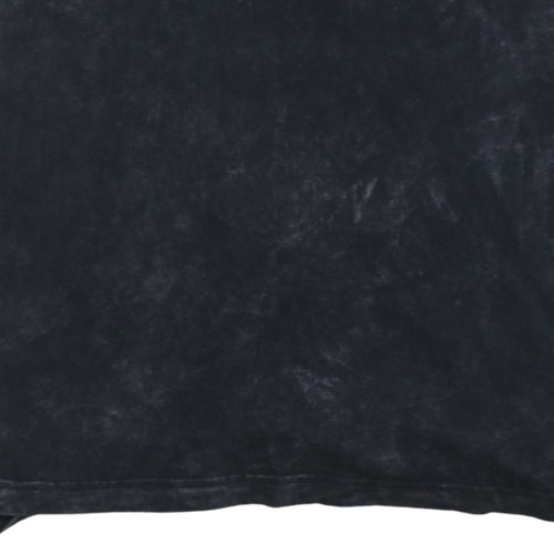 adidas Men's Black Acid Wash Crew Neck Short Sleeve Cotton T-Shirt M