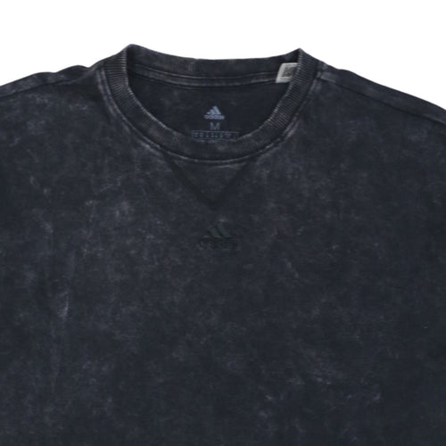 adidas Men's Black Acid Wash Crew Neck Short Sleeve Cotton T-Shirt M