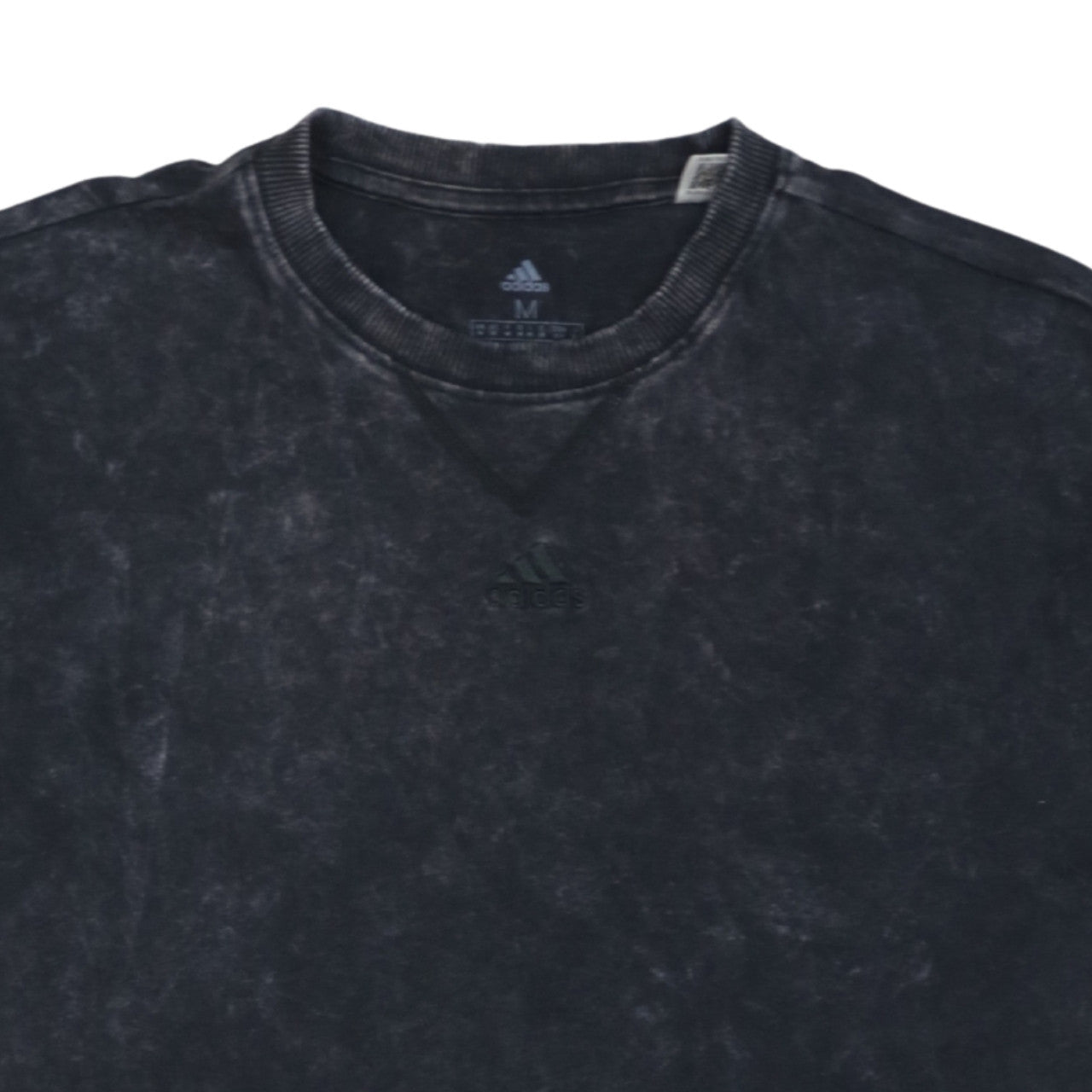 adidas Men's Black Acid Wash Crew Neck Short Sleeve Cotton T-Shirt M