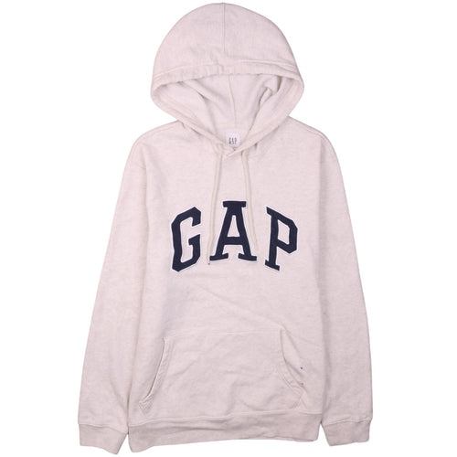 GAP Women's Beige Pullover Hoodie Medium Logo Casual Sweatshirt