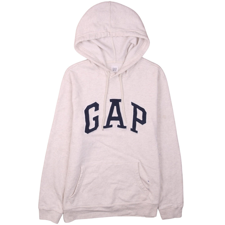 GAP Women's Beige Pullover Hoodie Medium Logo Casual Sweatshirt