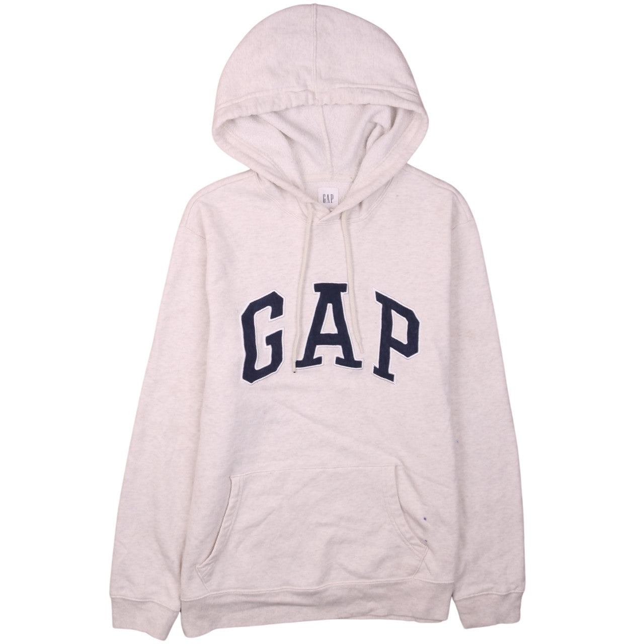 GAP Women's Beige Pullover Hoodie Medium Logo Casual Sweatshirt