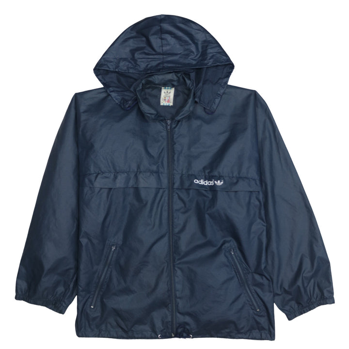 Adidas Men's Blue Windbreaker Hooded Sports Jacket Size L