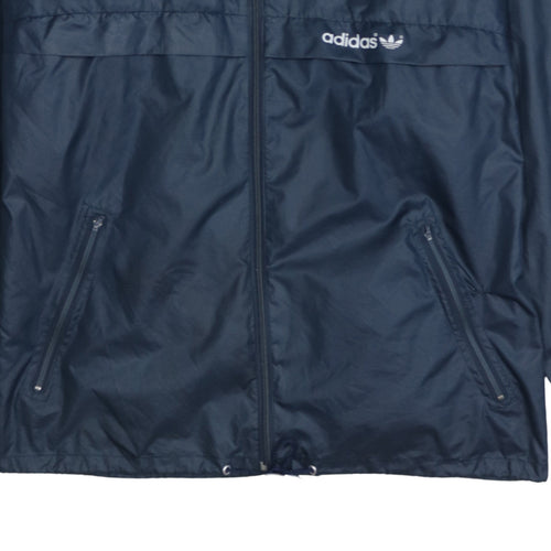 Adidas Men's Blue Windbreaker Hooded Sports Jacket Size L