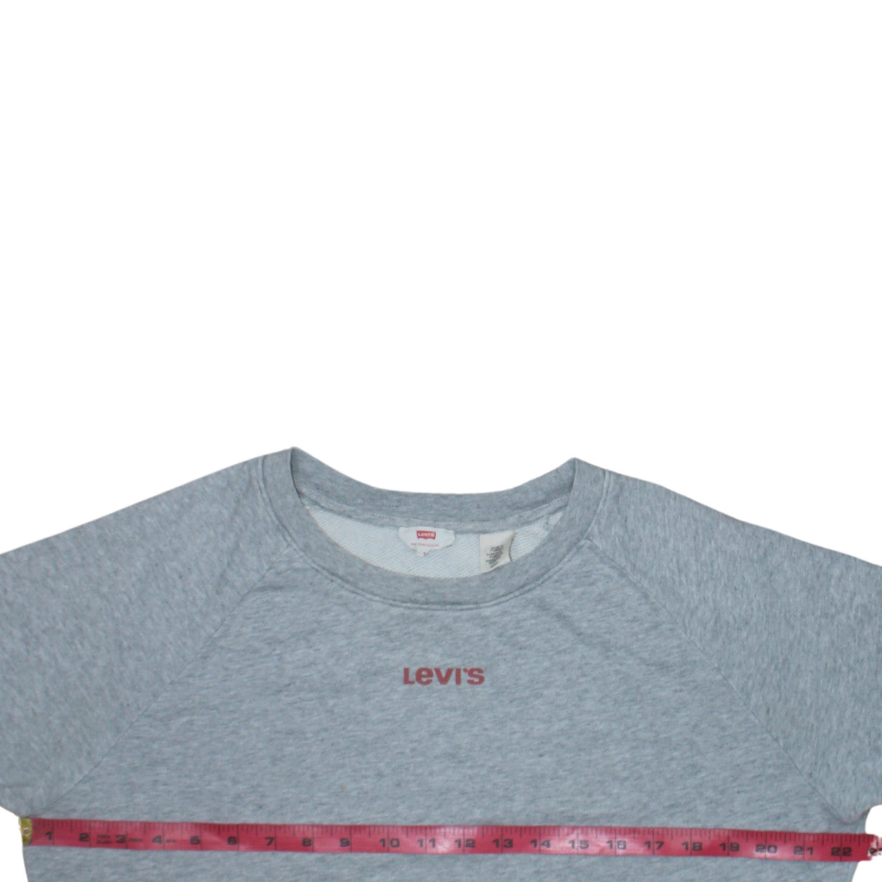 Levi's Womens Grey Sweatshirt Small Logo Pullover Contrast Hem