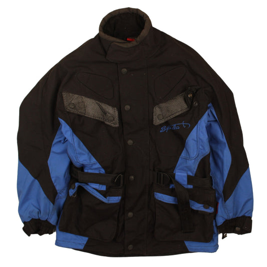 Spada Men's Blue Black Motorcycle Jacket S Waterproof Belted