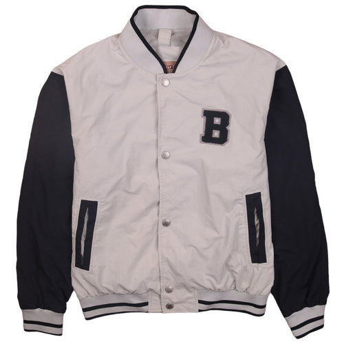 Brugi Boys Beige & Black Varsity Style Sweatshirt S Full Snap Jacket