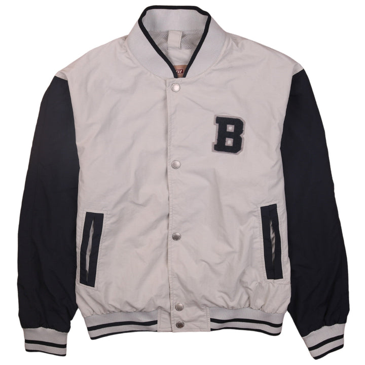 Brugi Boys Beige & Black Varsity Style Sweatshirt S Full Snap Jacket