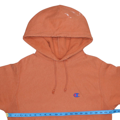 Champion Men's Orange Small Reverse Weave Pullover Hoodie