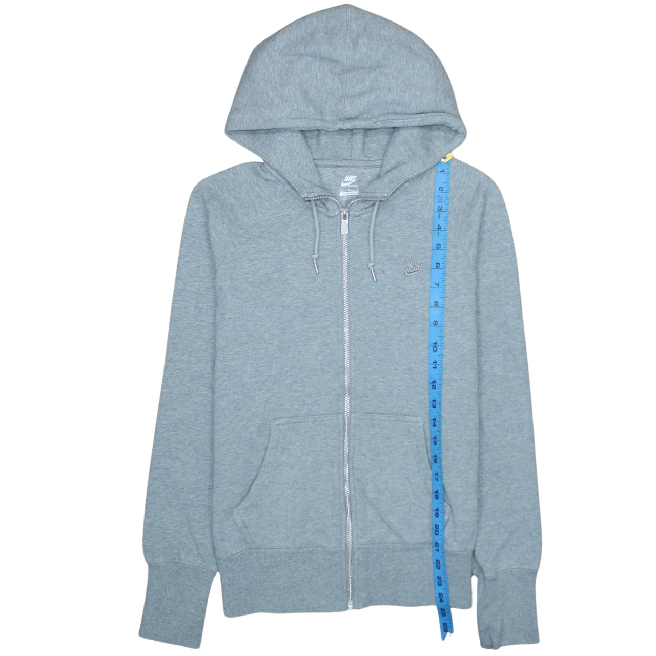Nike Men's Grey Full Zip Hoodie M Sportswear Cotton