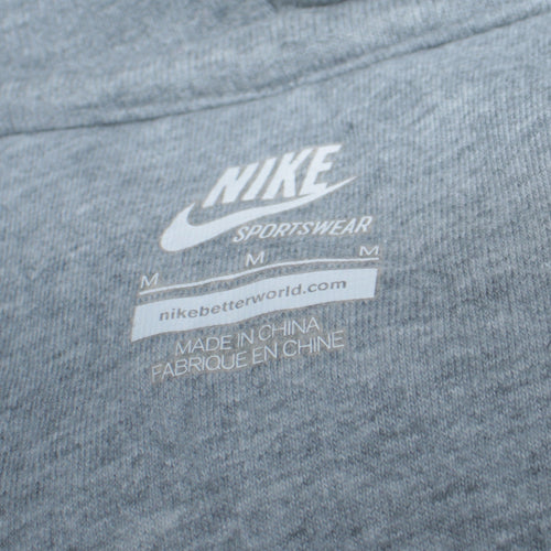 Nike Men's Grey Full Zip Hoodie M Sportswear Cotton
