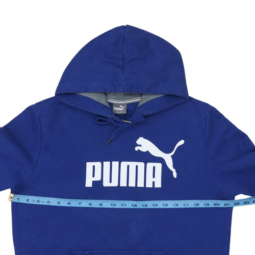Puma Men’s Blue Pullover Hoodie M Regular Fit Sports Style