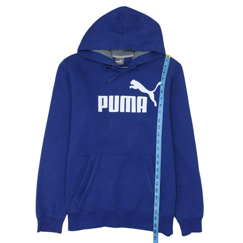 Puma Men’s Blue Pullover Hoodie M Regular Fit Sports Style