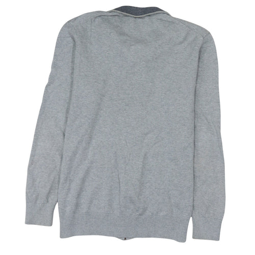 Timberland Men's Grey Full Zip Cotton Jumper Size L Regular Fit