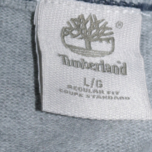Timberland Men's Grey Full Zip Cotton Jumper Size L Regular Fit
