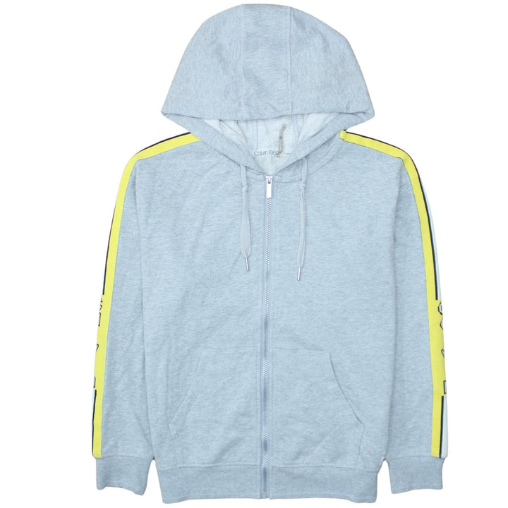 Calvin Klein Men’s Grey Full Zip Hoodie Size M Lightweight Logo Trim