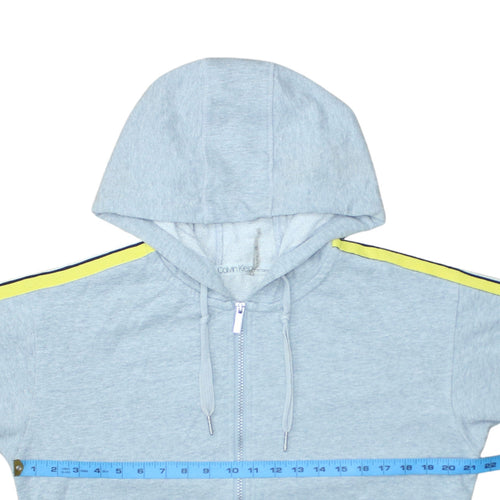 Calvin Klein Men’s Grey Full Zip Hoodie Size M Lightweight Logo Trim