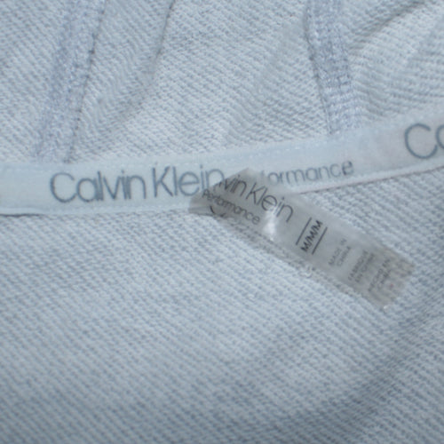 Calvin Klein Men’s Grey Full Zip Hoodie Size M Lightweight Logo Trim