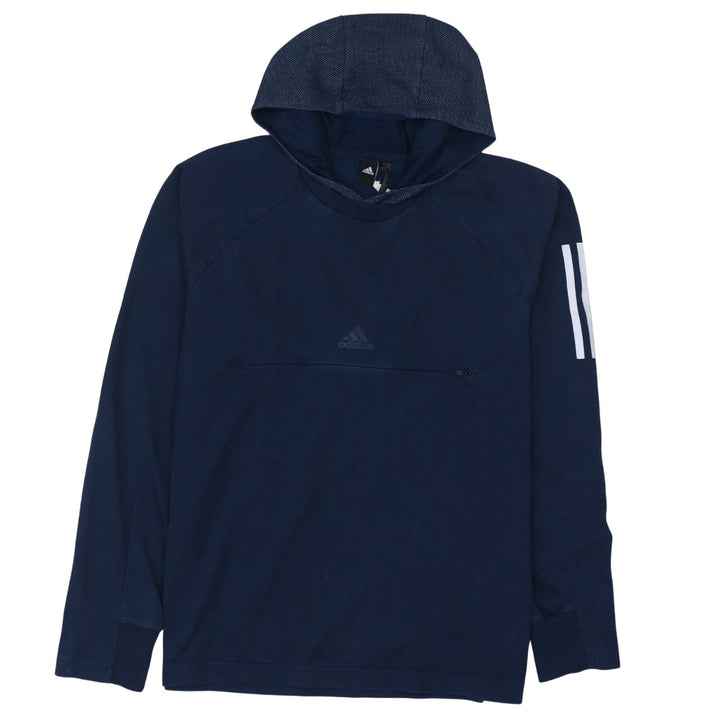 Adidas Men's Navy Blue Long Sleeve Pullover Hoodie Size L