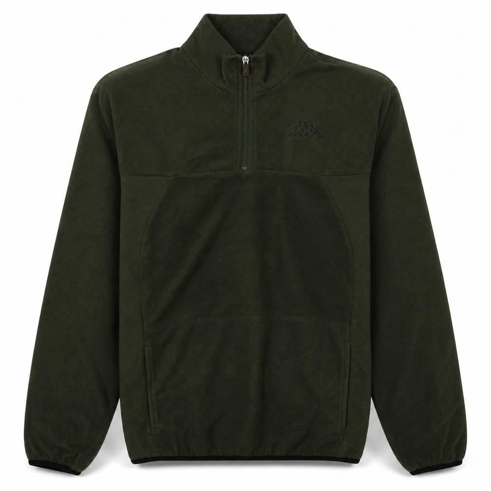 Front view of Kappa Men’s Green Fleece 1/2 Zip Pullover Sweatshirt, size L