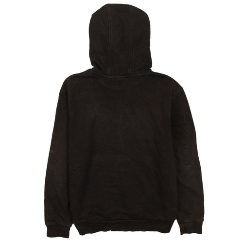 Adidas Boys Black Pullover Hoodie L 13-14 Years Logo Print Cotton Blend