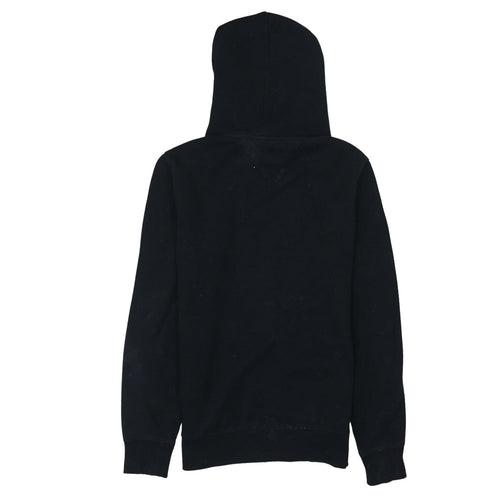 Tommy Jeans Mens Black Pullover Hoodie S Embroidered Logo