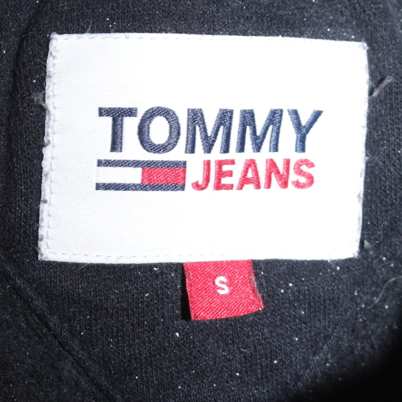Tommy Jeans Mens Black Pullover Hoodie S Embroidered Logo