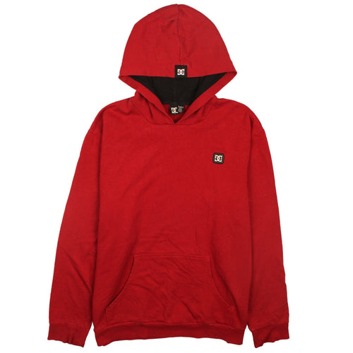 DC Mens Red Pullover Hoodie XL Fleece Streetwear Skate Style