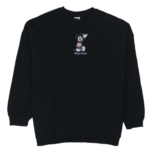 Disney Mickey Mouse Black Sweatshirt Women 16-18 George Relaxed Fit