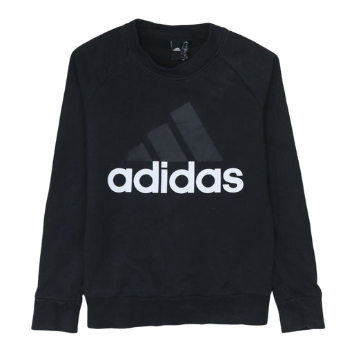 Adidas Womens Black Small Crew Neck Pullover Sweatshirt