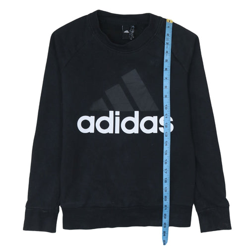 Adidas Womens Black Small Crew Neck Pullover Sweatshirt